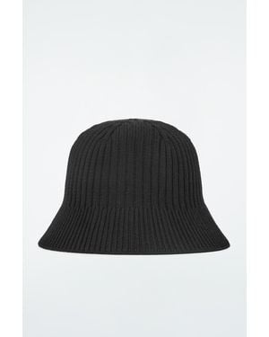 COS Ribbed-knit Bucket Hat - Black