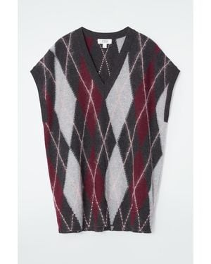 COS Débardeur En Laine Motif Argyle - Rose