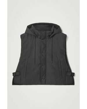 COS Buckled-side Padded Hooded Vest - Black