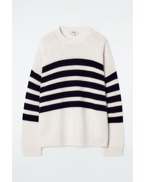 COS Striped Wool Sweater - Blue