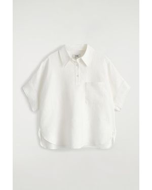 COS Linen Half-Placket Shirt - White
