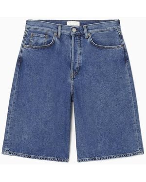 COS Longline Denim Shorts - Blue