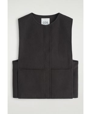 COS Double-Faced Wool Hybrid Vest - Black