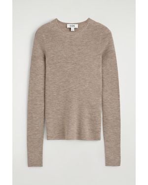 COS Seamless Merino Wool Long-Sleeved Top - Natural