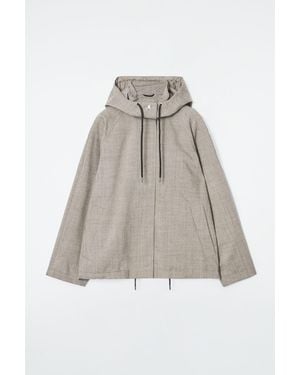 COS Hooded Wool Utility Jacket - White