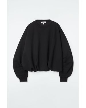 COS Bubble-hem Sweatshirt - Black