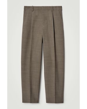COS Relaxed Wool-Blend Tapered Pants - Brown