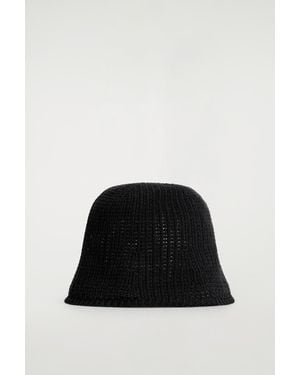 COS Open-Knit Bucket Hat - Black