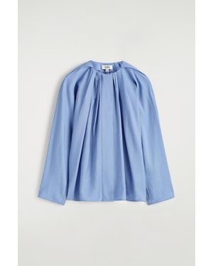 COS Voluminous Pleated Blouse - Blue