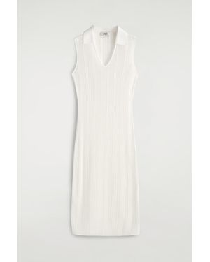 COS Sheer Lace-Knit Dress - White