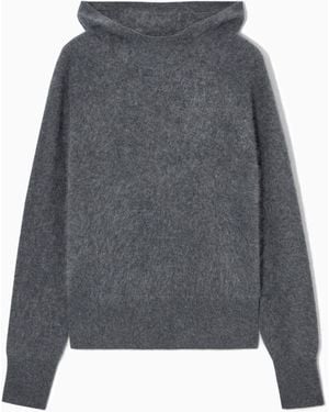 COS Textured Pure Cashmere Hoodie - Grey
