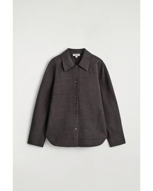 COS Rounded Wool-Blend Shirt - Black