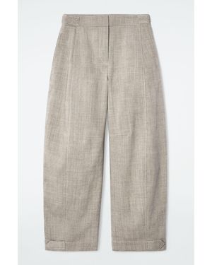 COS Wool Barrel-leg Utility Trousers - Grey