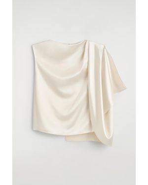 COS Top Asymétrique Drapé En Satin Mat - Neutre