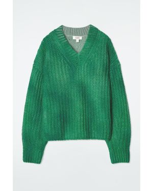COS Pullover Aus Mohair Mit Sprayfarben-Design - Grün