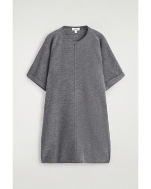COS Sculpted Merino Wool Mini Dress - Gray