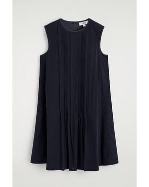 COS Layered Pintucked Mini Dress - Blue