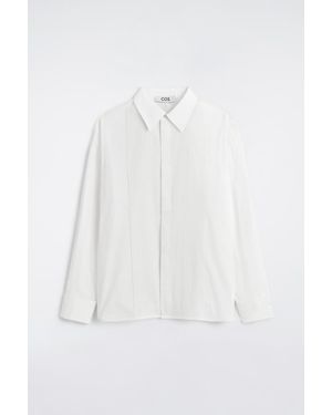 COS Pintucked Cotton Tuxedo Shirt - White