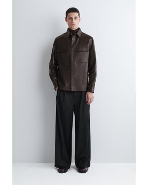 COS Hemdjacke Aus Leder - Schwarz