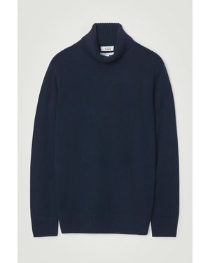 COS Wool-Cashmere Roll-Neck Jumper - Blue