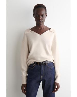 COS Polopullover Aus Merinowolle - Blau