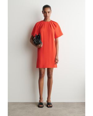 COS Kurzärmliges Minikleid Mit Raffungen - Rot