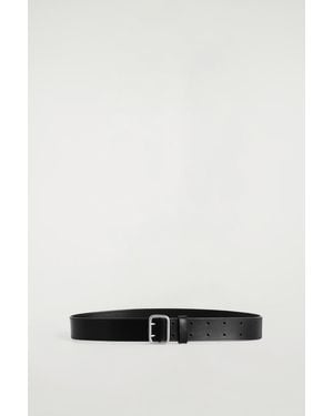 COS Double-Prong Leather Belt - Black
