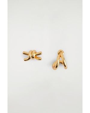 COS Mismatched Knotted Earrings - Metallic