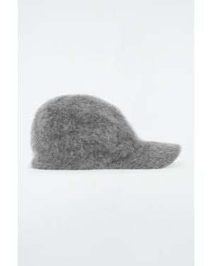 COS Brushed-cashmere Baseball Cap - Gray