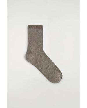COS Sparkly Fine Wool Socks - Grey