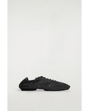 COS Suede-Nylon Ballet Trainers - Black