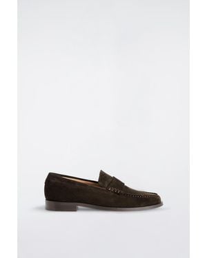 COS Suede Penny Loafers - White