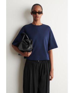 COS Kastenförmiges Oversized-T-Shirt Aus Baumwolle - Blau