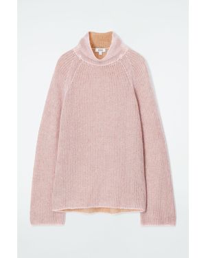 COS Two-Tone Mohair Turtleneck Jumper - Pink