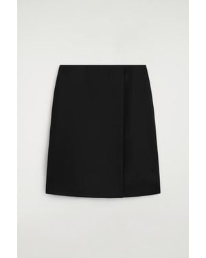 COS Satin Wrap Skirt - Black