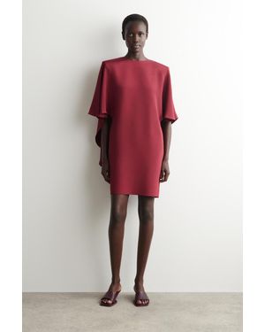 COS Drapiertes Seidenminikleid - Rot