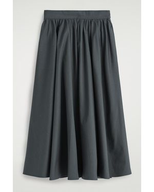 COS Gathered A-Line Midi Skirt - Grey