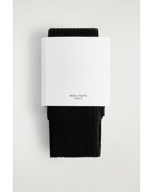 COS Ribbed Merino Wool Tights - White
