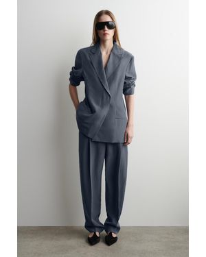 COS Blazer Aus Seide - Blau