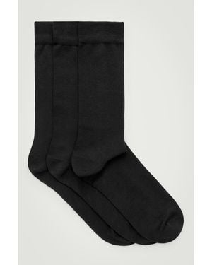 COS 3-pack Mercerised Cotton Socks - Black