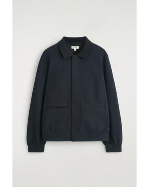COS Jersey Harrington Jacket - Blue