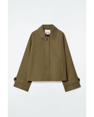 COS Short Twill Trench Coat - Green
