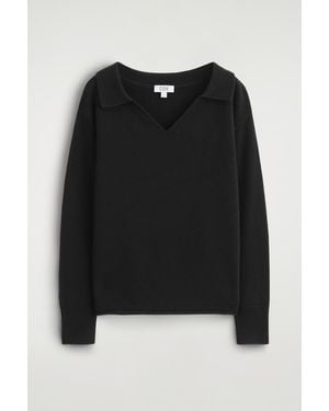COS Merino Wool Polo Sweater - Black
