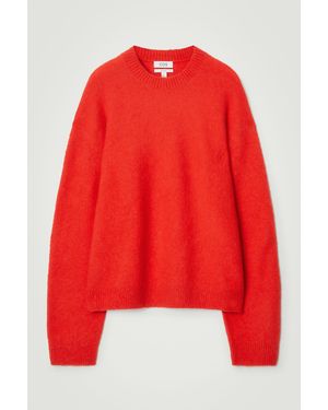 COS Brushed-wool Crew-neck Jumper - Red