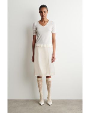 COS Kniehohe Strümpfe Aus Jacquard-Spitze - Weiß