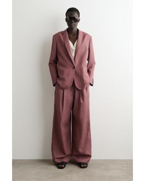 COS Einreihiger Blazer Aus Leinen-Mix - Braun
