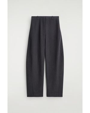 COS Wool-Blend Barrel-Leg Pants - Blue