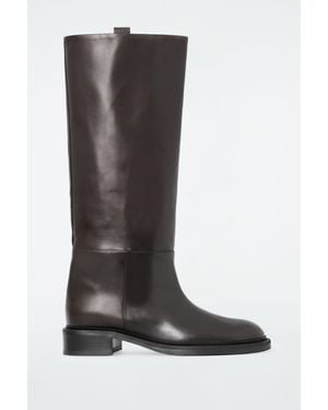 COS Leather Riding Boots - Black