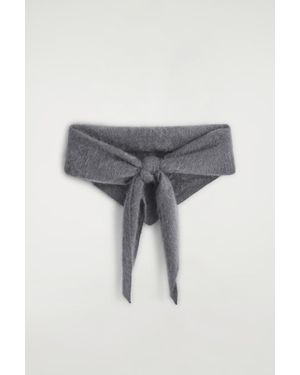 COS Brushed-Cashmere Triangle Scarf - Grey