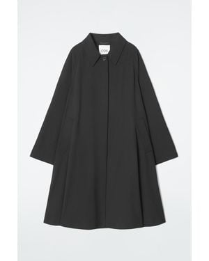 COS Voluminous Swing Trench Coat - Black